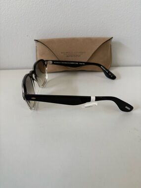 Brunello Cucinelli Black-to-Clear Gradient Frame Sunglasses with Brown Lenses